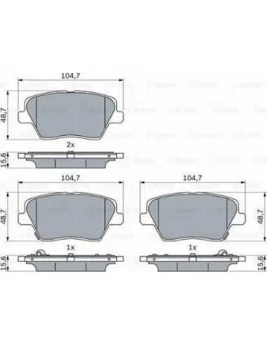 Juego de pastillas de freno Bosch 986424864