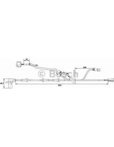 Sensor, revoluciones de la rueda Bosch 265006571