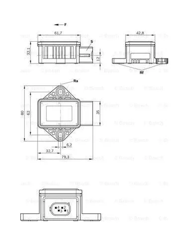 Sensor, aceleración transversal Bosch 265005642