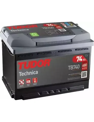 TUDOR - TB740 - Batería de arranque  12V 74AH 680 EN 278X175X190