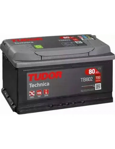 TUDOR - TB802 - Batería de arranque 12V 80AH 700EN  31X175X175