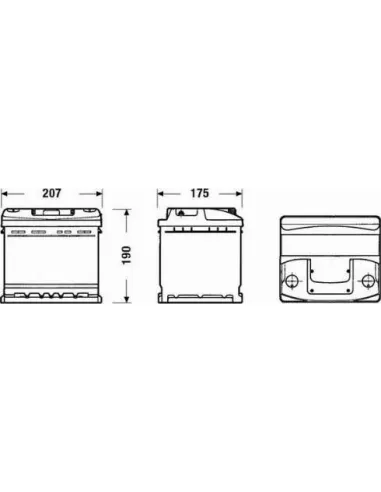 TUDOR - TC440 - Batería de arranque 44AH + DECH 360A 190X175X207