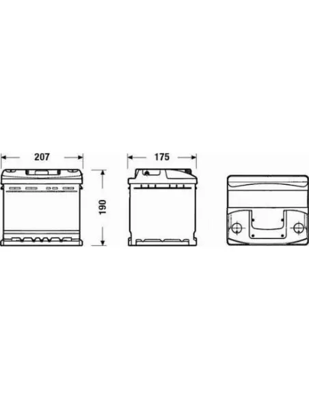 TUDOR - TC440 - Batería de arranque 44AH + DECH 360A 190X175X207