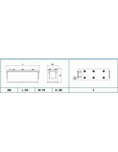 TUDOR - TG1406 - Batería de arranque 12V 800A +...