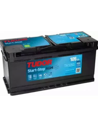 TUDOR - TK1050 - Batería de arranque 12V 105AH 950EN + DERECHA 392X175X190 START-STOP
