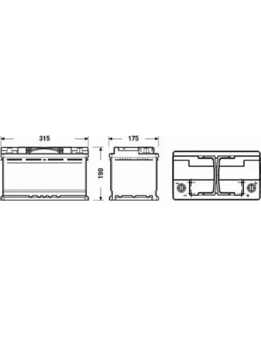 TUDOR - TL955 - Batería de arranque 12V 95AH...
