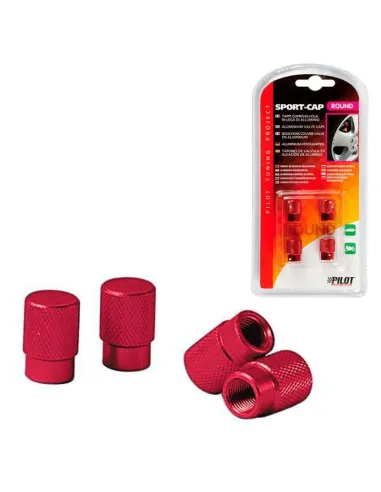 Tapones Valvula Sport Cap Round Rojo