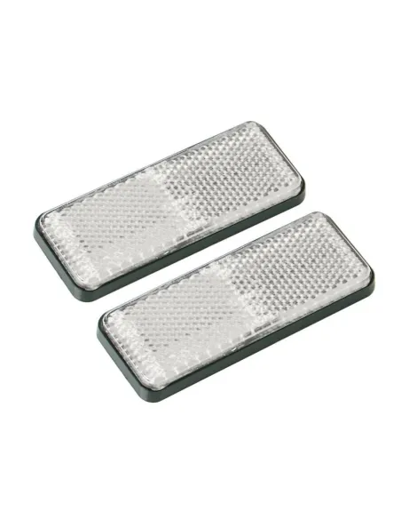 Reflectores Rectangulares Blancos 90X35 Mm 2 Piezas