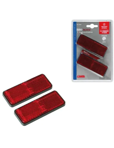 Reflectores Rectangulares Rojos 90X35 Mm 2 Piezas