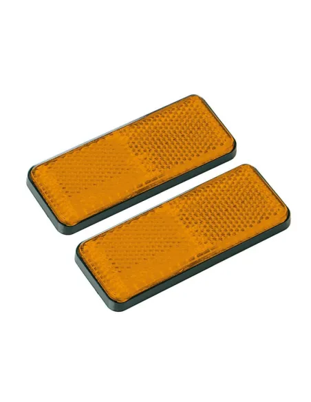 Reflectores Rectangulares Ambar 90X35 Mm 2 Piezas