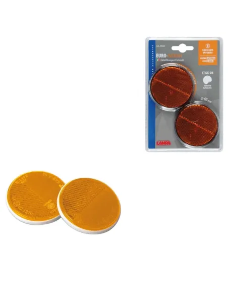 Reflectores Ovalados Ambar 65 Mm 2 Piezas