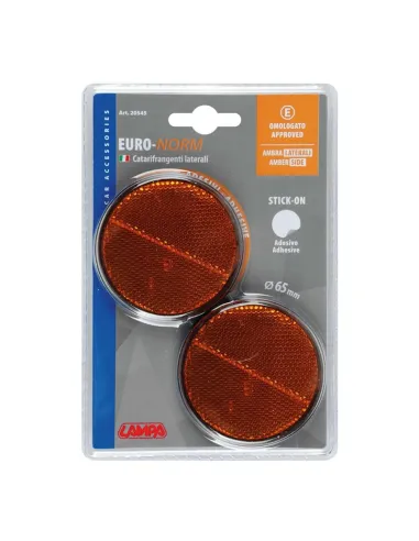 Reflectores Ovalados Ambar 65 Mm 2 Piezas