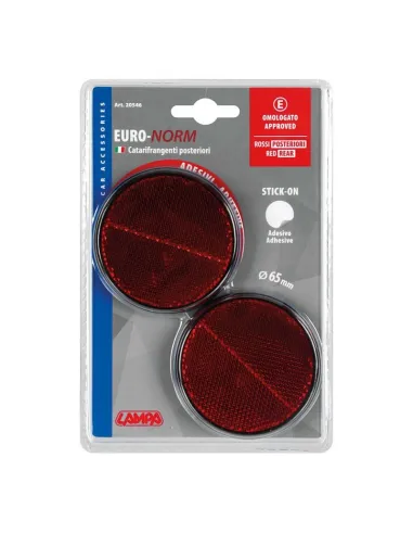 Reflectores Ovalados Rojos 65 Mm 2 Piezas