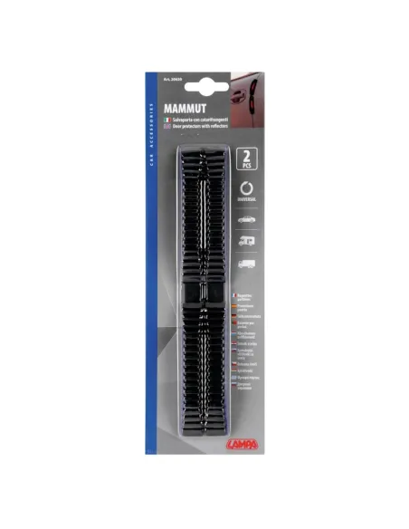 Protector De Puertas Negros Con Reflectores Rojos 2 Piezas