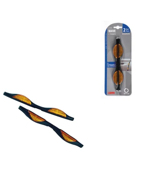 Protector De Puertas Negros Con Reflectores Amarillos 2 Piezas