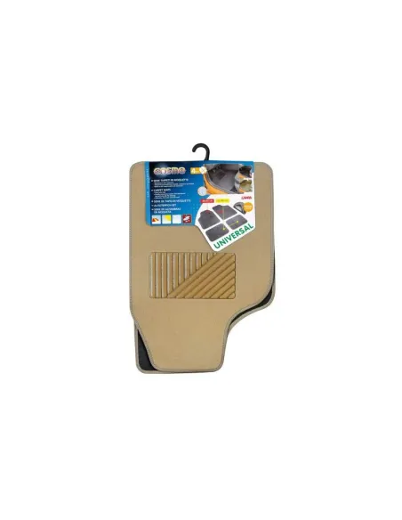 Alfombras Cosmo Universal Moqueta Y Pvc Beige 4 Piezas