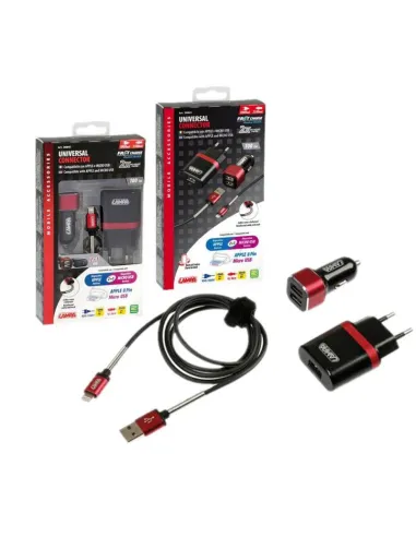 Kit Universal 3 En 1 Apple 8 Pin/Micro Usb Carga Rapida 12/24V 230V