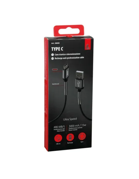 Cable Compatible Camión 24V Usb Y Micro Usb Tipo C 100 Cm Negro