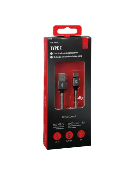 Cable Compatible Camión 24V Usb Y Micro Usb Tipo C 100 Cm Negro