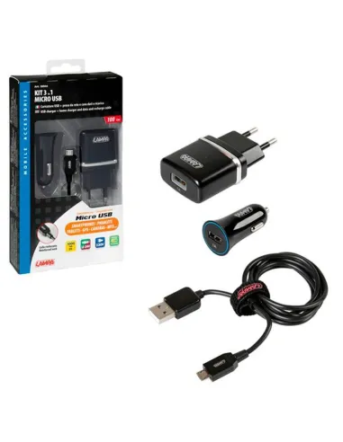 Cargador Micro Usb 3 En 1 12/24V + 230V 1000 Ma