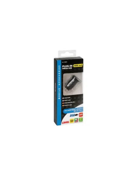 Enchufe Mechero Plug-In 1 Usb Indicador Led 1000Ma 12/24V