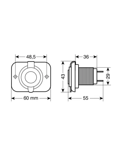 Toma Enchufe Mechero Ext-1 Max 20A 12/24V