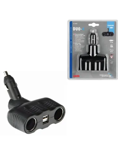 Toma Mechero Duo-4 2 Tomas Standard 2 Usb 12/24V