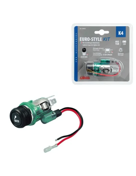 Enchufe Mechero Europeo K4 Con Luz 22 Mm Diametro 12V