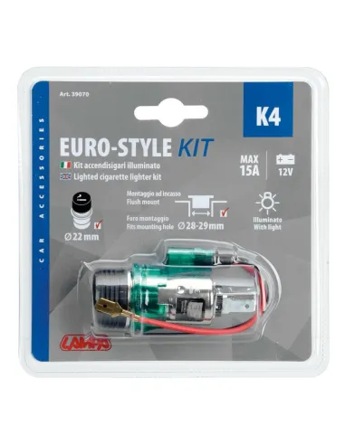 Enchufe Mechero Europeo K4 Con Luz 22 Mm...