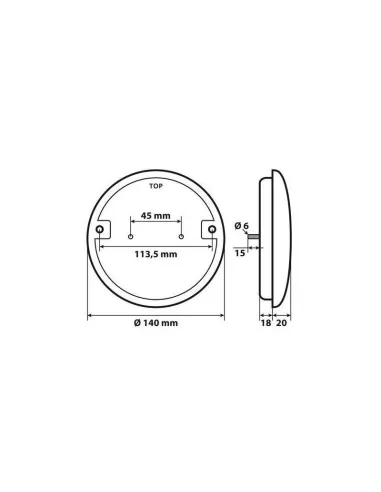 Faro Trasero Redondo Marcha Atras 14 Led 12/24V...