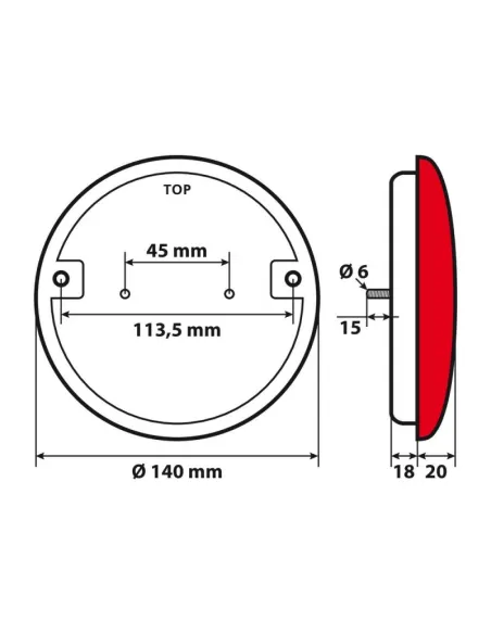Faro Trasero Redondo 3 Funciones 14 Led 12/24V Homologacion E