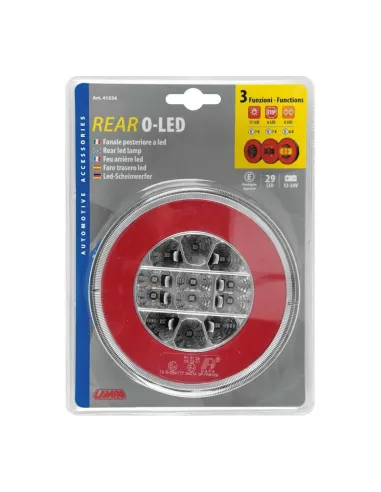 Faro Trasero Redondo 29 Led 12/24V 3 Funciones Homologacion E