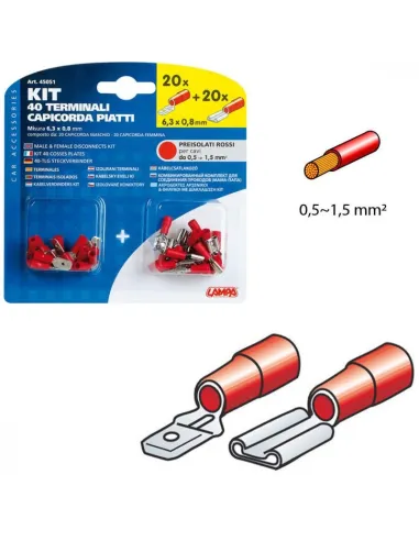 Terminales Rojo 0,5-1,5 Mm2 20 Hembra 20 Macho