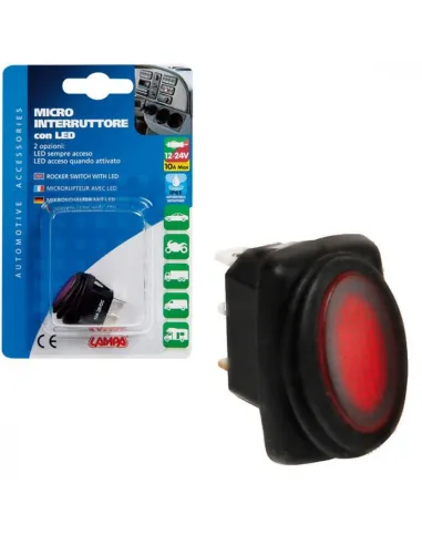 Interruptor Impermeable Led Rojo 12/24V 10A