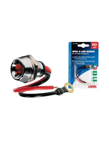 Luz Led Rojo 12/24V Cuerpo Cromado