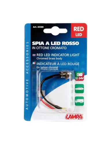 Luz Led Rojo 12/24V Cuerpo Cromado
