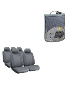 Funda Asiento Glamur En Poliester 8 Piezas Gris