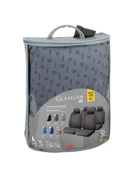 Funda Asiento Glamur En Poliester 8 Piezas Gris
