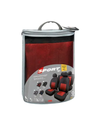 Sport, Juego de Fundas Combinadas de Jacquard-rojo/negro Lampa