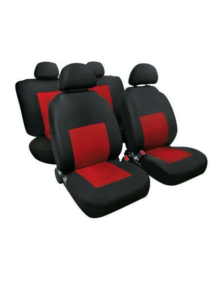 Funda Asiento Deportivo En Poliester 8 Piezas Roja/Negro