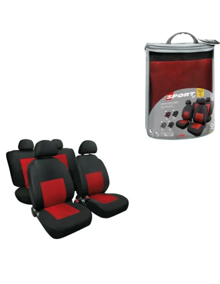 Sport, Juego de Fundas Combinadas de Jacquard-rojo/negro Lampa