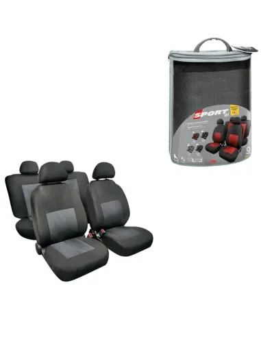 Funda Asiento Deportivo En Poliester 8 Piezas Gris