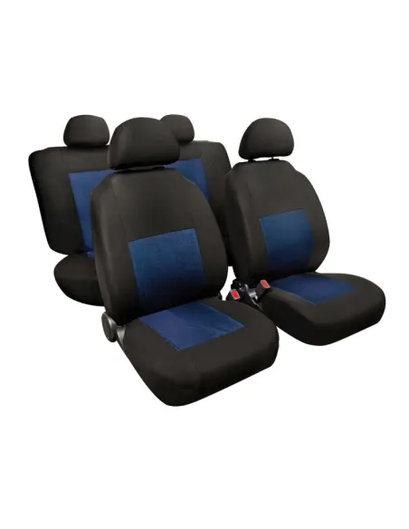 Funda Asiento Deportivo En Poliester 8 Piezas Negro/Azul