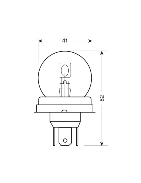 Lampara R2 12V 40/45W P45T Homologacion E (1 Unidad)