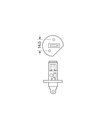 Lampara H1 12V 55W P14,5S Homologacion E (Blister 1 Unidad)