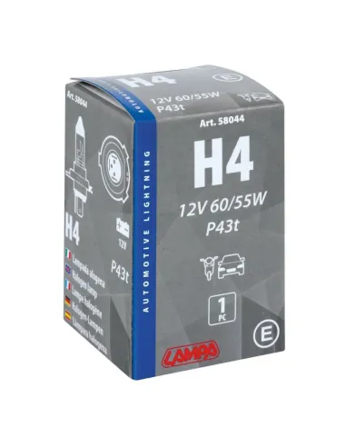 Lampara H4 12V 60/55W P43T Homologacion E (Caja 1 Unidad)