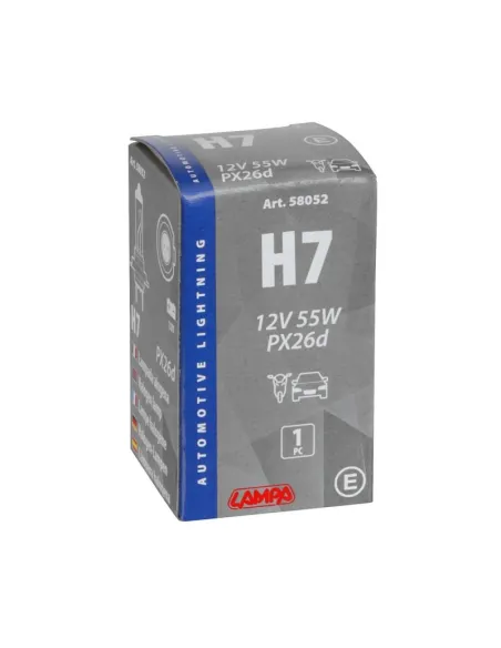 Lampara H7 12V 55W Px26D Homologacion E (Caja 1 Unidad)