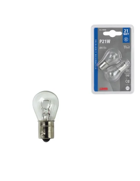 Lampara P21W 1 Filamento 12V 21W Ba15S Homologacion E (Blister 2 Unidades)