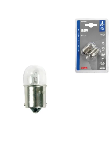 Lampara R5W12V 55Wba15S Homologacion E (Blister 2 Unidades)