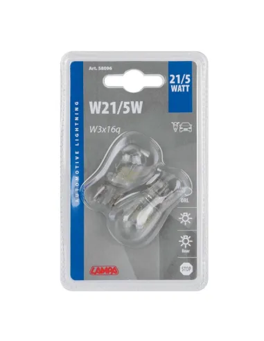 Lampara W21/5W 2 Filamentos 12V W3X16Q...